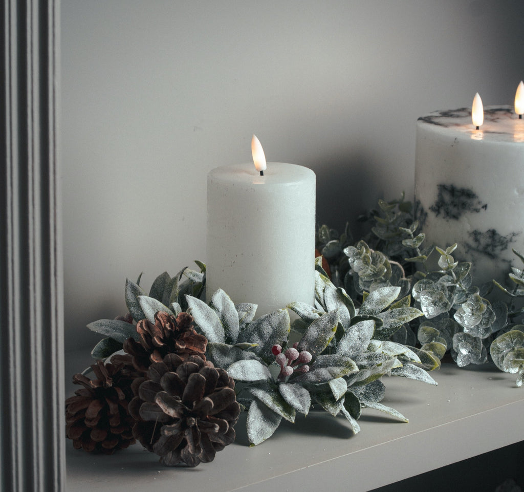 Luxe Collection Natural Glow 3x6 LED White Wax Candle