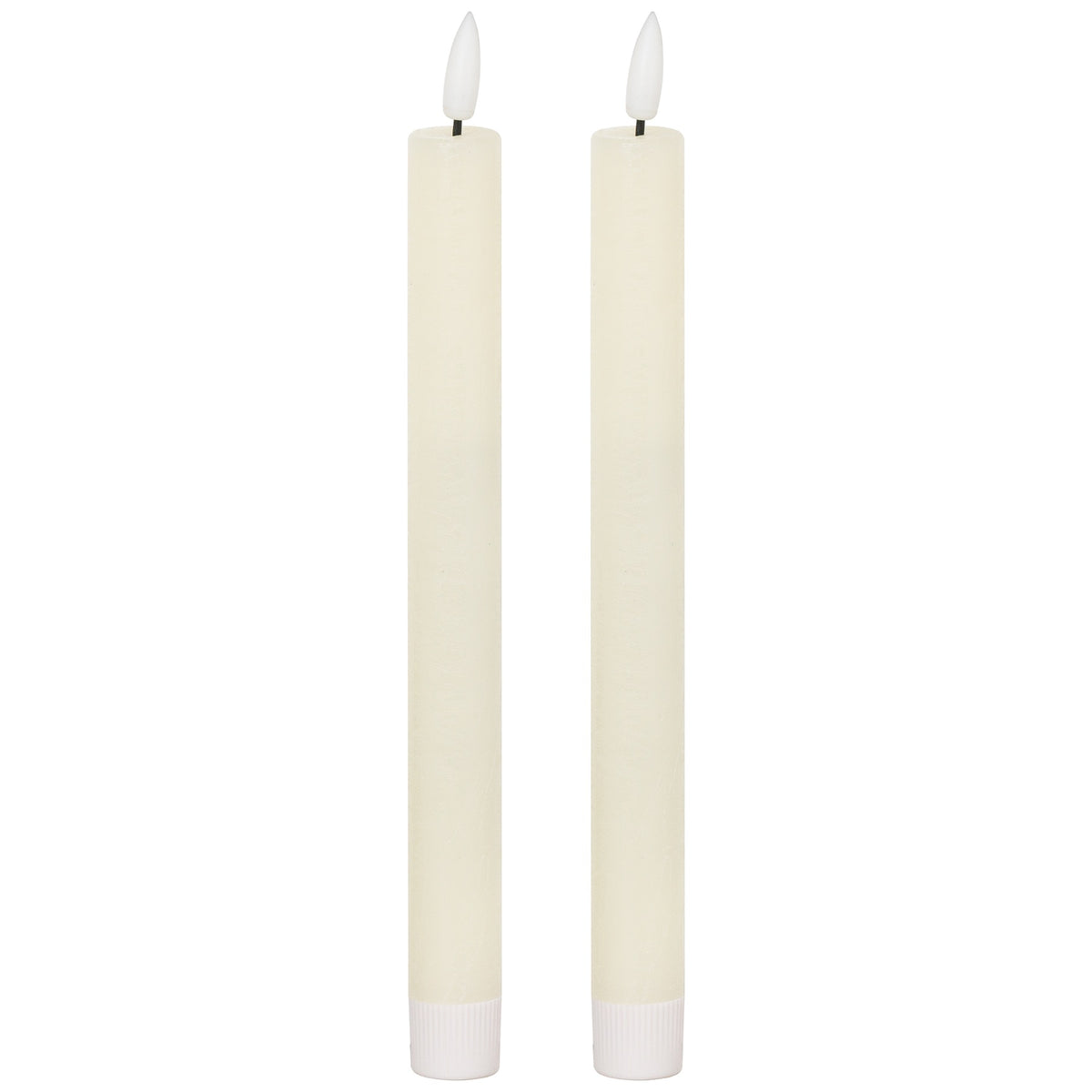 Luxe Collection Natural Glow S/ 2 Ivory LED Dinner Candles
