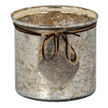 Mercury Hammered Heart Large Candle Holder