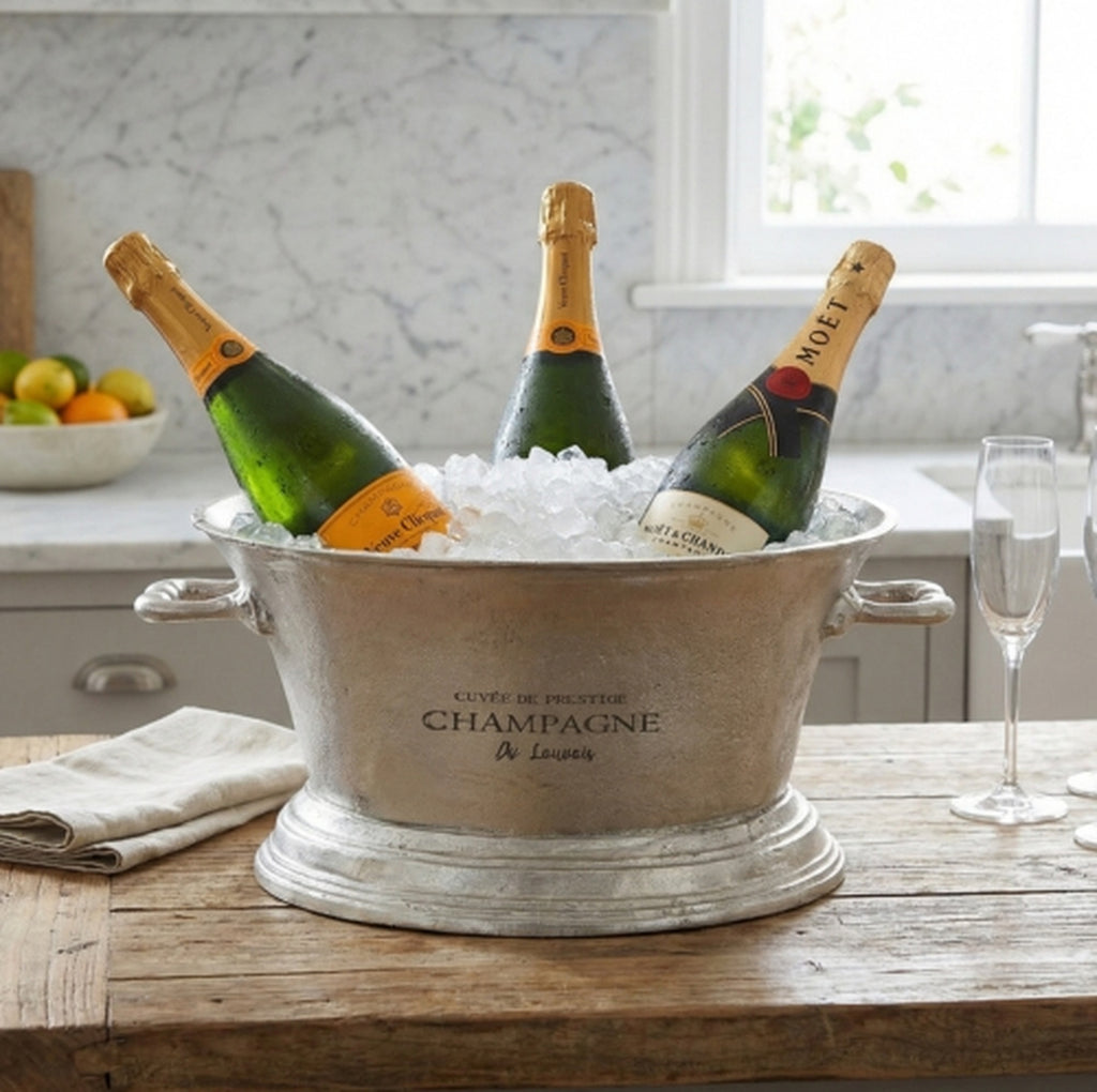 Large Antique Pewter Champagne Cooler