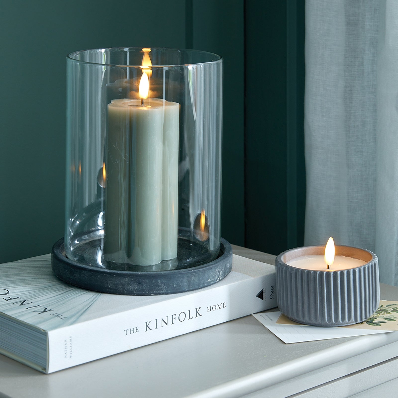 Amalfi Grey Large Hurricane Lantern