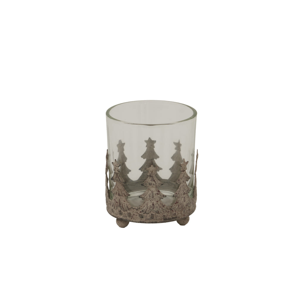 Rustic Glass Candle Holder
