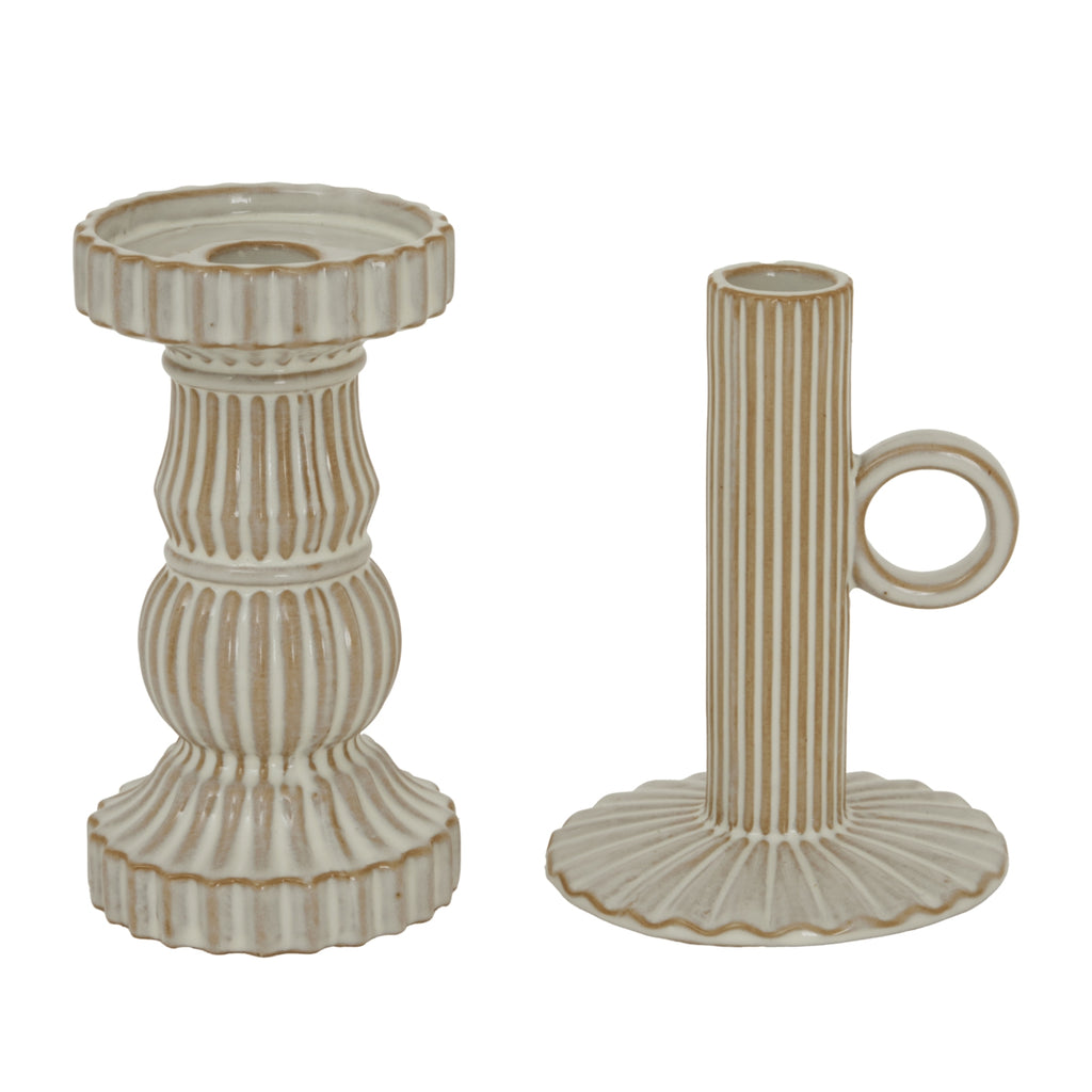 Alora Ceramic Taper Candle Holder With Handle