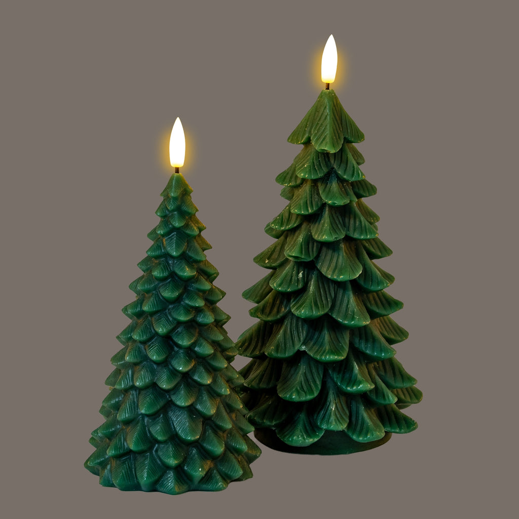Luxe Collection Natural Glow Green Large Tree LED Wax Candle