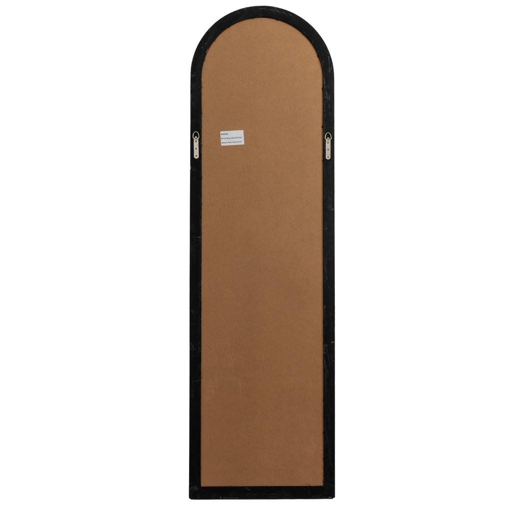 Black Wood Tall Arched Window Mirror