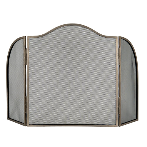 Antiqued Silver Fire Screen