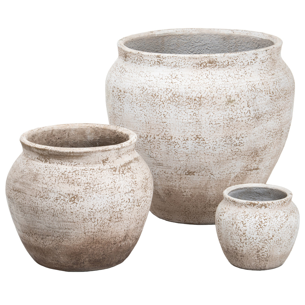 Veld Rustic Wash Set Of 3 Belly Pots