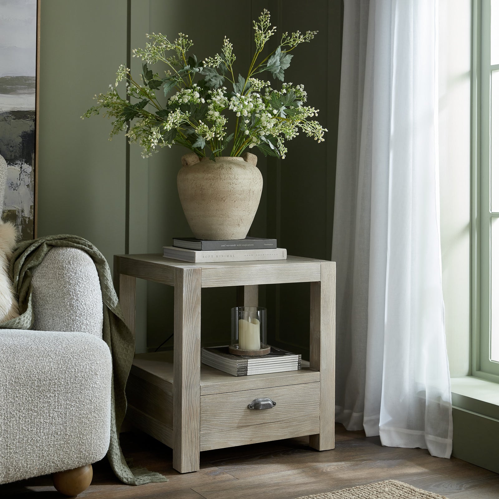 Haldon Collection 1 Drawer Side Table With Shelf