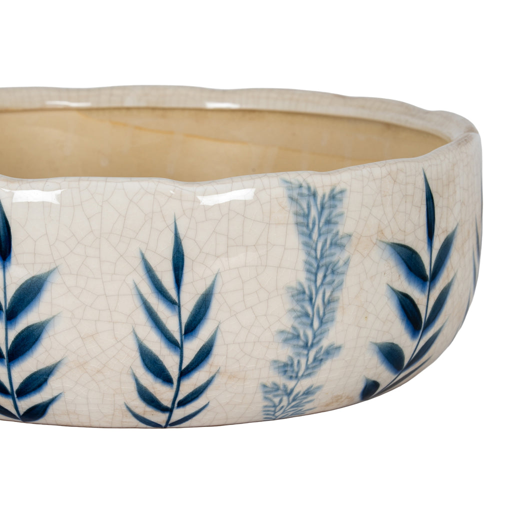 Large Blue Flora Bowl Pot