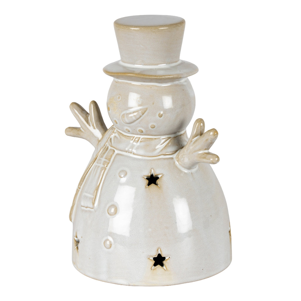 Alora Ceramic Medium Snowman With LED Light