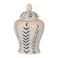Blue Flora Ceramic Ginger Jar