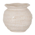 Wavy Rim Small Round Vase