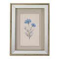Rosalie Textured Paper Cornflower in Mirrored Frame