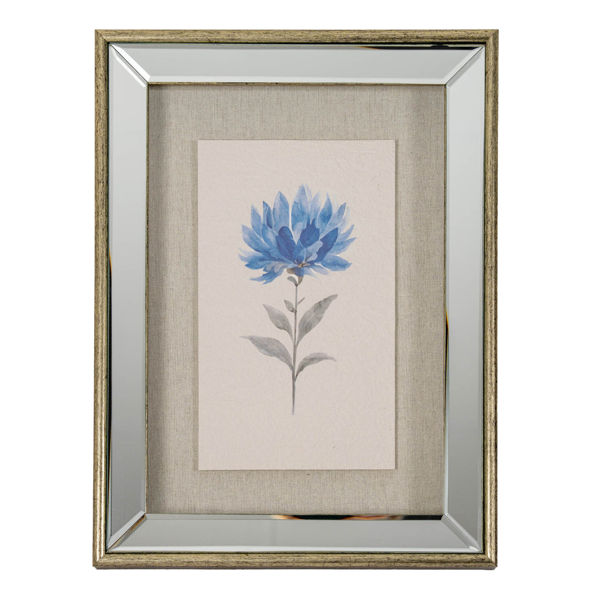 Rosalie Textured Paper Dahlia in Mirrored Frame